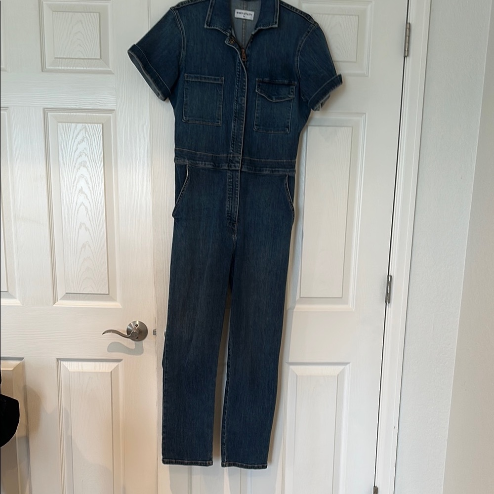 Rivet Utility Rebel Stone wash Blue Denim Jumpsuit